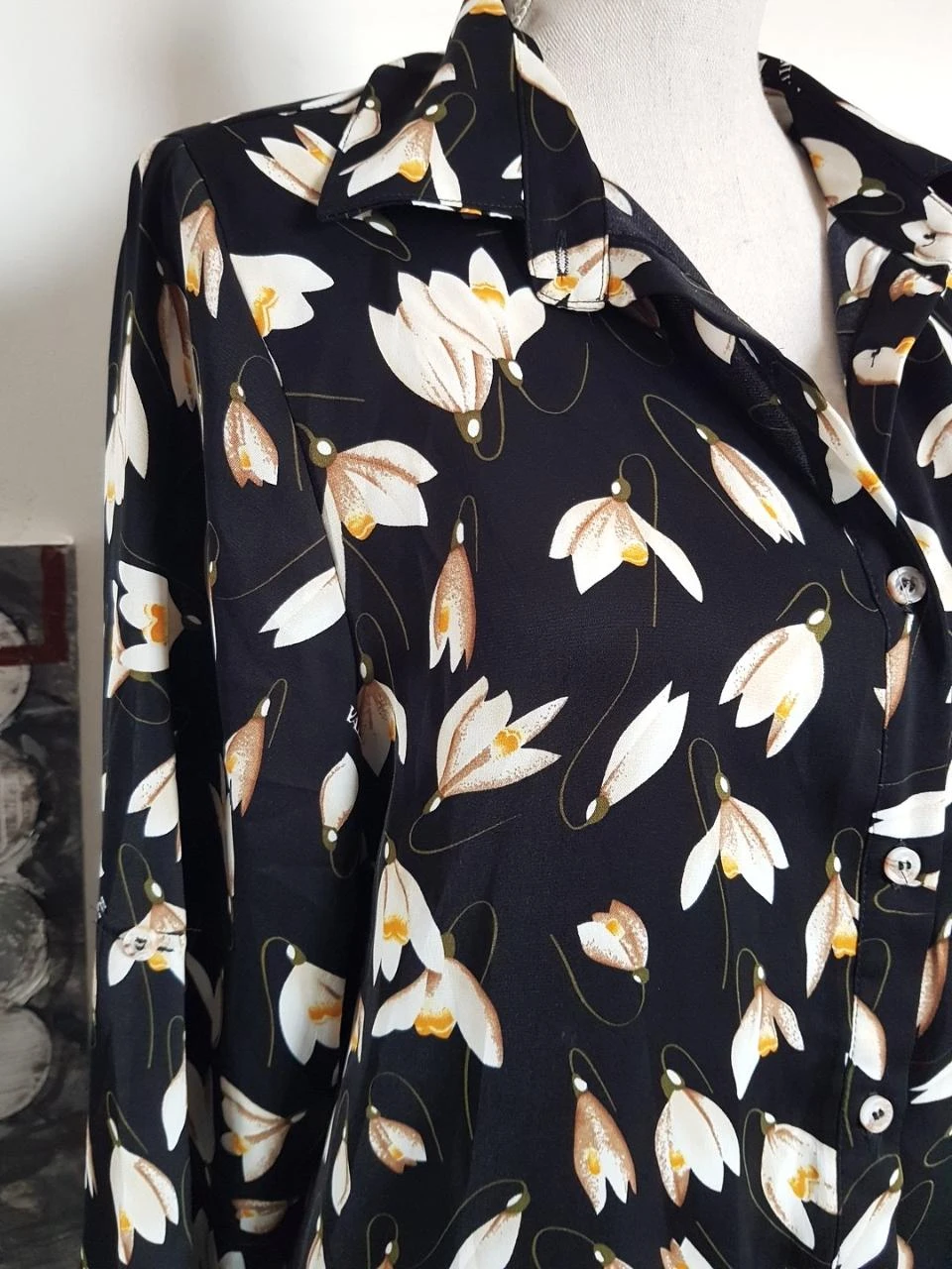 🖤Sublime Vloeiende Bloes met Bloemenprint ZWART VAMIILA Maat 42 - Chic & Boheems🌷 – photo 2